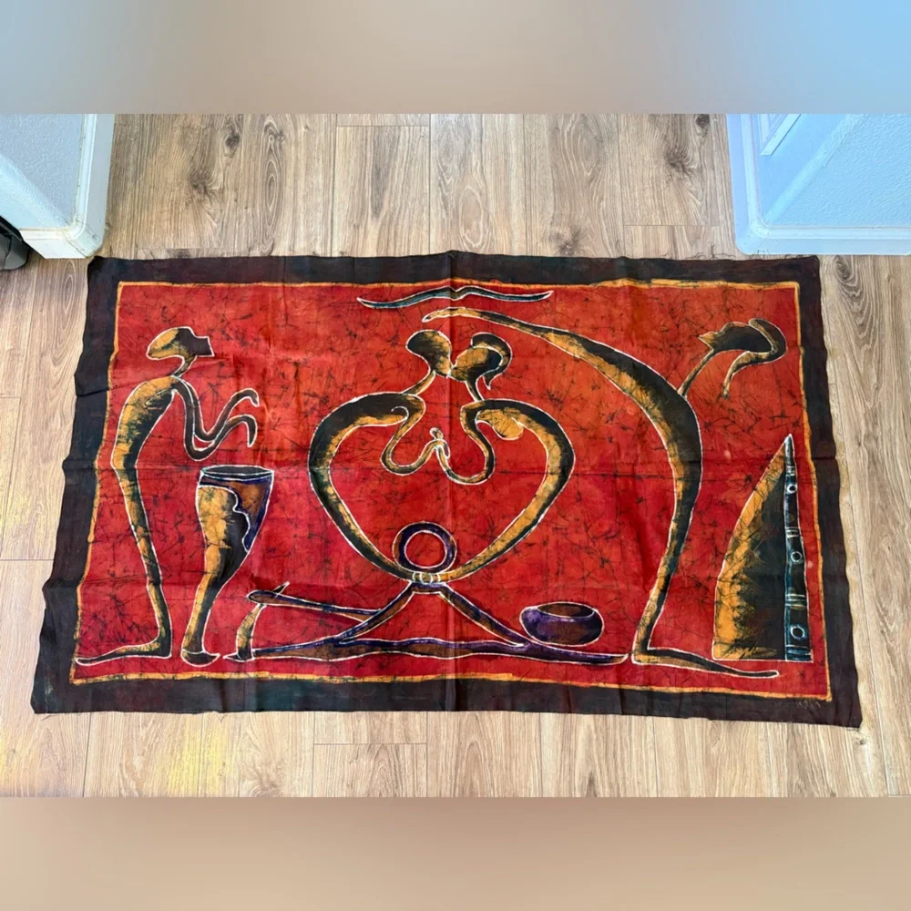African Batik Marriage Ceremony Wall Tapestry Home Wall Decor